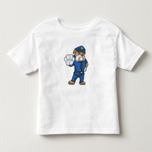 制服を着た警察官としての犬 トドラーTシャツ (正面)