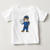 制服を着た警察官としての犬 ベビーTシャツ (正面)