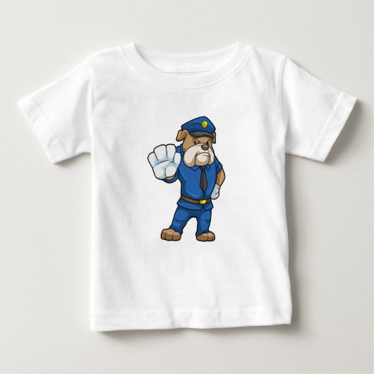 制服を着た警察官としての犬 ベビーTシャツ (正面)