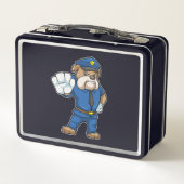 制服を着た警察官としての犬 メタルランチボックス (裏面)