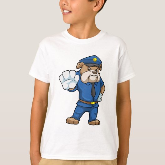 制服を着た警察官としての犬 Tシャツ (正面)