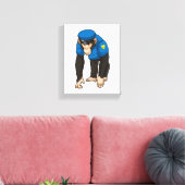 制服を着た警察官としての猿 キャンバスプリント (インサイチュ (リビング))