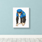 制服を着た警察官としての猿 キャンバスプリント (インサイチュ (ウッドフロア))