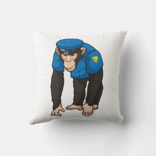 制服を着た警察官としての猿 クッション (裏面)