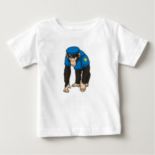 制服を着た警察官としての猿 ベビーTシャツ