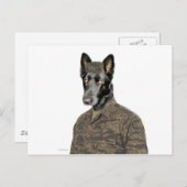 制服姿の犬 ポストカード (正面/裏面)