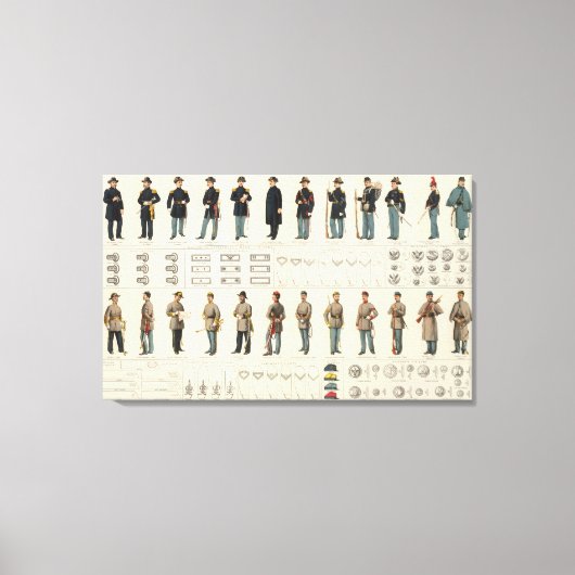 制服、米国、CS軍 キャンバスプリント (正面)