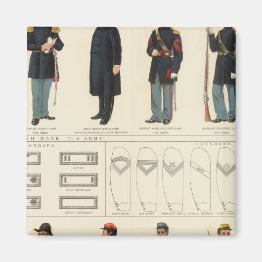 制服、米国、CS軍 マグネット (正面)