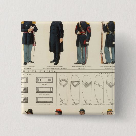 制服、米国、CS軍 缶バッジ (正面)