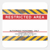 制限された遠くにエリアに留まる スクエアシール (正面)