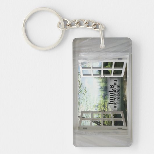 制限は私の自由を増加 – モチベーション肯定 キーホルダー (正面)