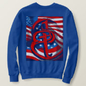 制限を超える： はっきりした 3Dレインボータイポグラフィ" スウェットシャツ (デザイン裏面)