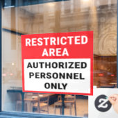 制限付きエリアの承認された担当者のみ ウィンドウサイン (カフェ窓)