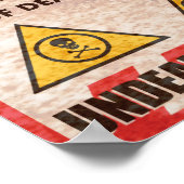 制限付き領域警告標識 ポスター (角)