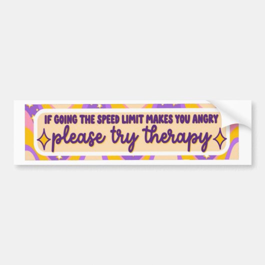 制限速度に達すると怒試してみて バンパーステッカー (正面)
