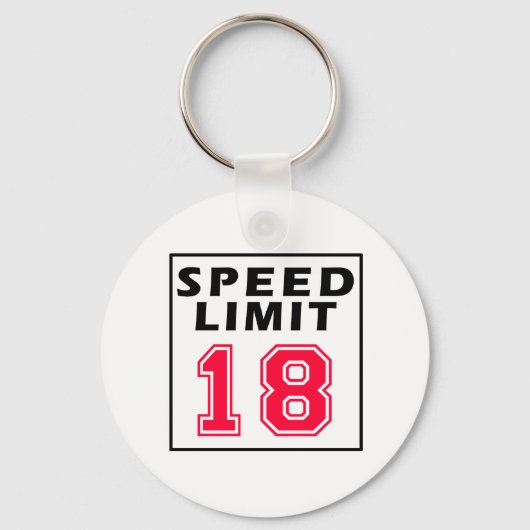 制限速度18誕生日デザイン キーホルダー (正面)