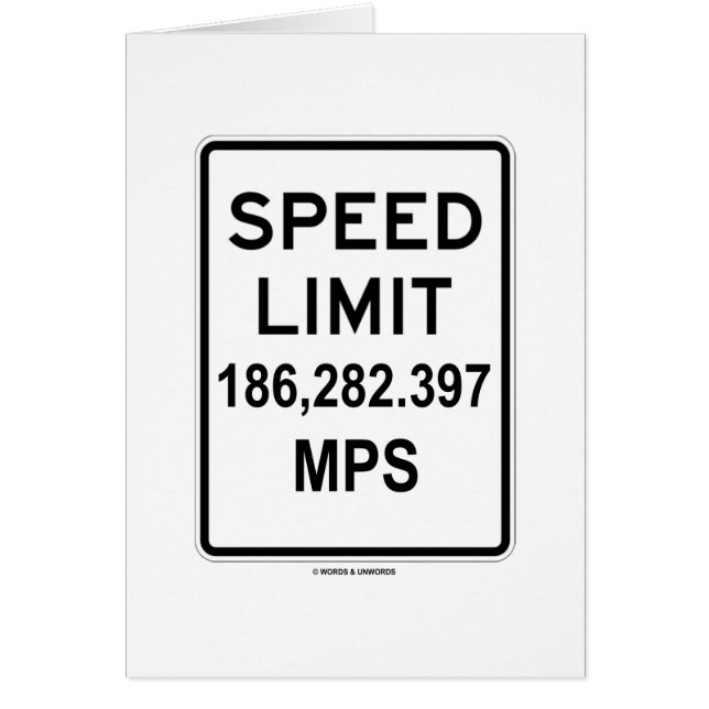 制限速度186,282.397のMPS (光速) (正面)