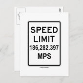 制限速度186,282.397 MPS (光速度) ポストカード (正面/裏面)