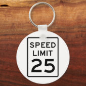 制限速度25通り記号 キーホルダー (正面)