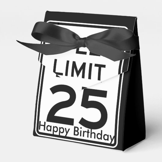 制限速度25mph誕生日標識 フェイバーボックス (正面サイド)