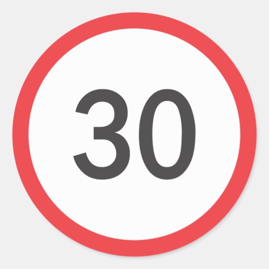 制限速度30 ラウンドシール (正面)