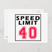 制限速度40誕生日デザイン ポストカード (正面/裏面)