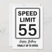 制限速度55標識誕生日が最終的に速度に達する 招待状 (正面)