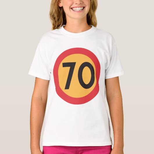 制限速度70女の子 Tシャツ (正面)