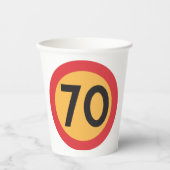 制限速度70 紙コップ (正面)