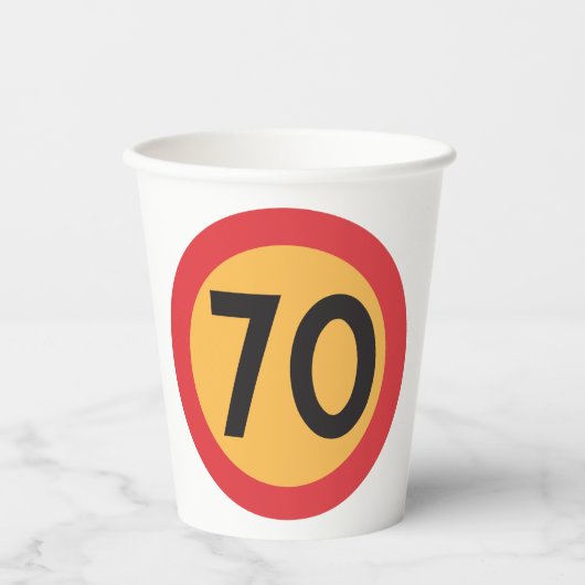 制限速度70 紙コップ (正面)