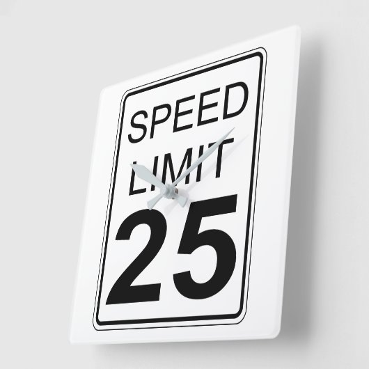 制限速度 スクエア壁時計 (傾斜)