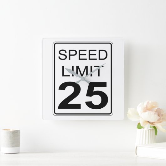 制限速度 スクエア壁時計 (ホーム)