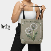 刺かわいらししゅうスタイルタンデリオン名前をカスタムする トートバッグ