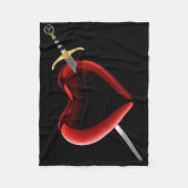 刺されたハートフリースブランケット フリースブランケット (正面)