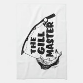 刺しの師としての漁師 キッチンタオル (縦)