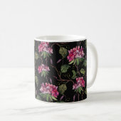 刺しゅうゼラニウムの花の継ぎ目のない模様 コーヒーマグカップ (正面右)