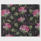 刺しゅうゼラニウムの花の継ぎ目のない模様 ラッピングペーパー (フラット)