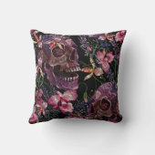 刺しゅうヒトスカルとピンクランの花のパット クッション (裏面)