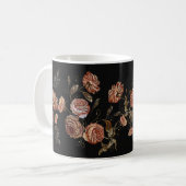 刺しゅうヴィンテージ模様のバラ芽 コーヒーマグカップ (正面左)