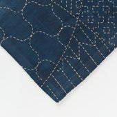 刺し子スタイル刺しゅうデザイン- フリースブランケット (角)