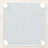 刺し子刺繍：アイ日本のゴ模様。 ガラスコースター (裏面)