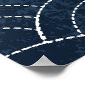 刺し子刺繍:アイ日本のゴ模様。 ポスター (角)