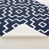 刺し子柄伝統的日本の刺繍 シェルパブランケット (3/4)