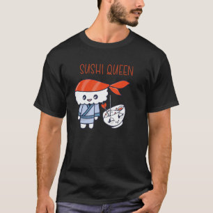 刺し日本の身寿司クイーンサーモン寿司 Tシャツ