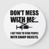 刺し注射器医療 ラージ壁時計 (正面)