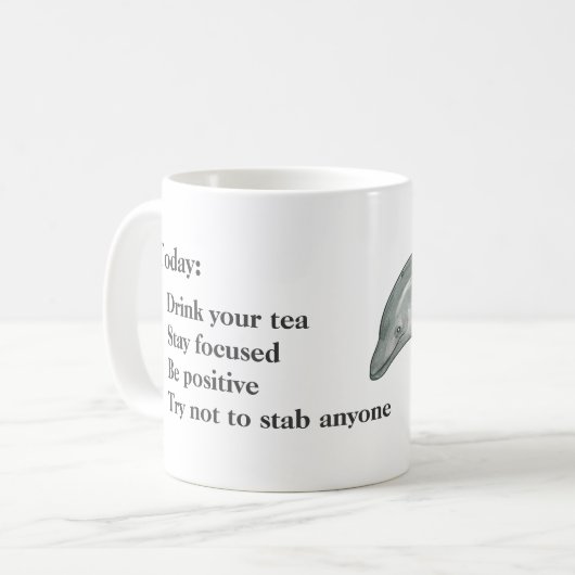 刺す人々は間違ったイルカの茶マグです コーヒーマグカップ (正面左)