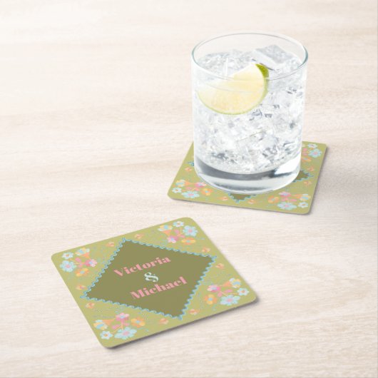 刺カラフルしゅうモダン スクエアペーパーコースター (インサイチュ)