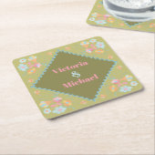 刺カラフルしゅうモダン スクエアペーパーコースター (アングル)