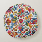 刺カラフルしゅう探しフローラデザイン ラウンドクッション (裏面)