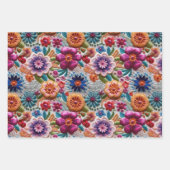刺カラフルしゅう花デザイン ラッピングペーパーシート (正面)